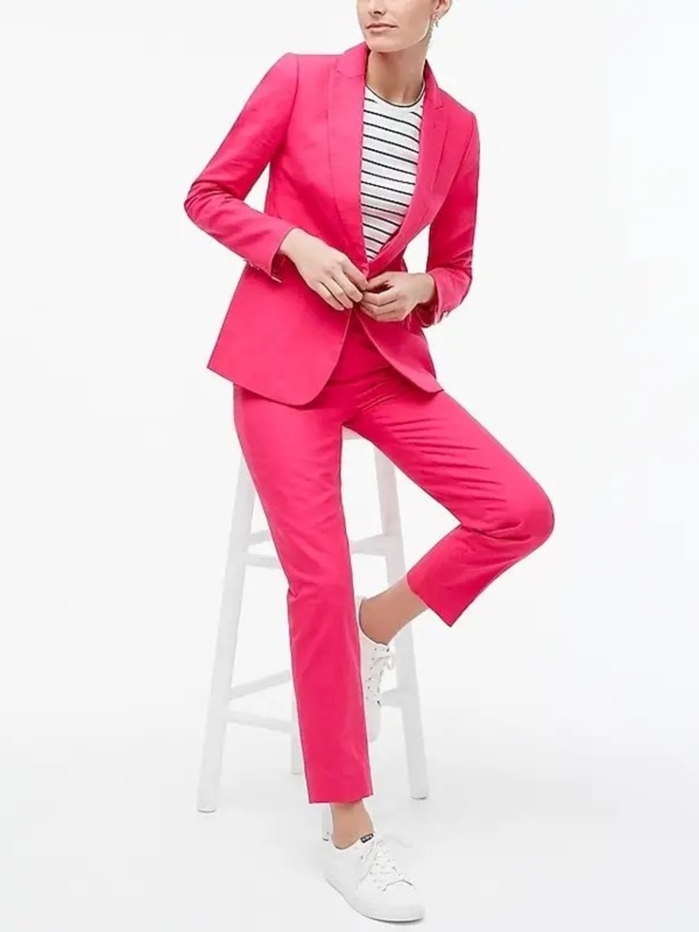 J. Crew Parke Cameron Tailored Blazer Stretch Suit Hot Pink 8P